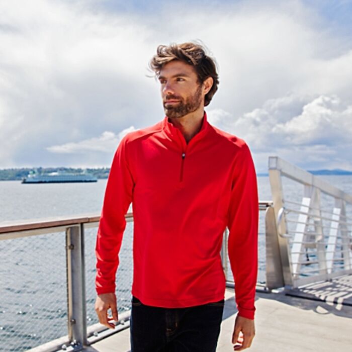 Cutter & Buck Virtue Eco Pique Recycled Quarter Zip Mens Big & Tall Pullover Thumbnail