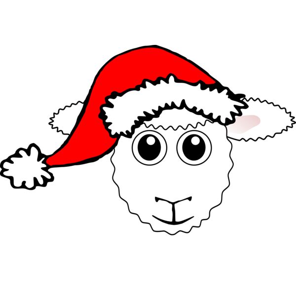 Sheep 01 Face Cartoon with Santa hat Thumbnail