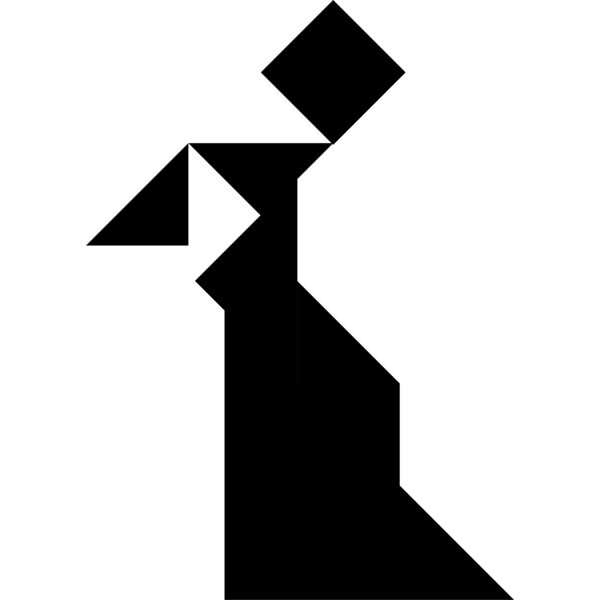 Tangram shape people 20 black Thumbnail