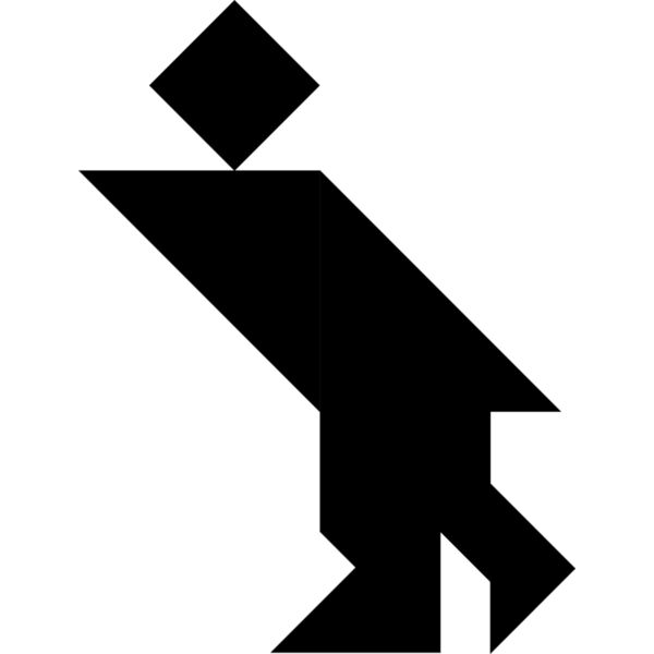Tangram shape people 08 black Thumbnail