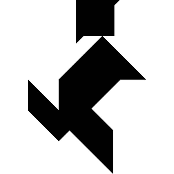 Tangram shape people 04 black Thumbnail