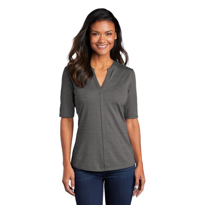 ® Ladies Stretch Heather Open Neck Top Thumbnail