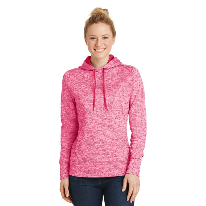 Ladies PosiCharge ® Electric Heather Fleece Hooded Pullover Thumbnail