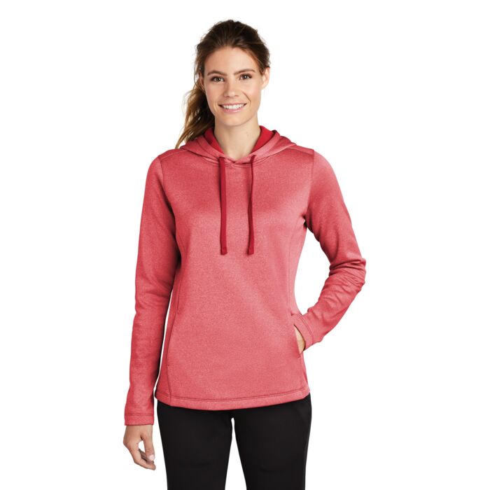 ® Ladies PosiCharge ® Sport Wick ® Heather Fleece Hooded Pullover Thumbnail