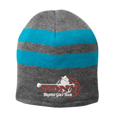 Test - Fleece Lined Striped Beanie Cap Thumbnail