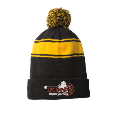 Test - Stripe Pom Pom Beanie Thumbnail